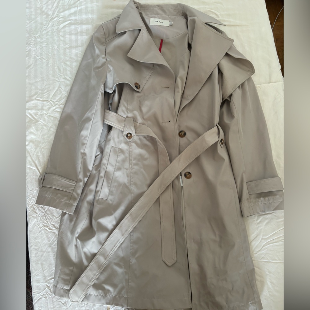 Beige trench coat